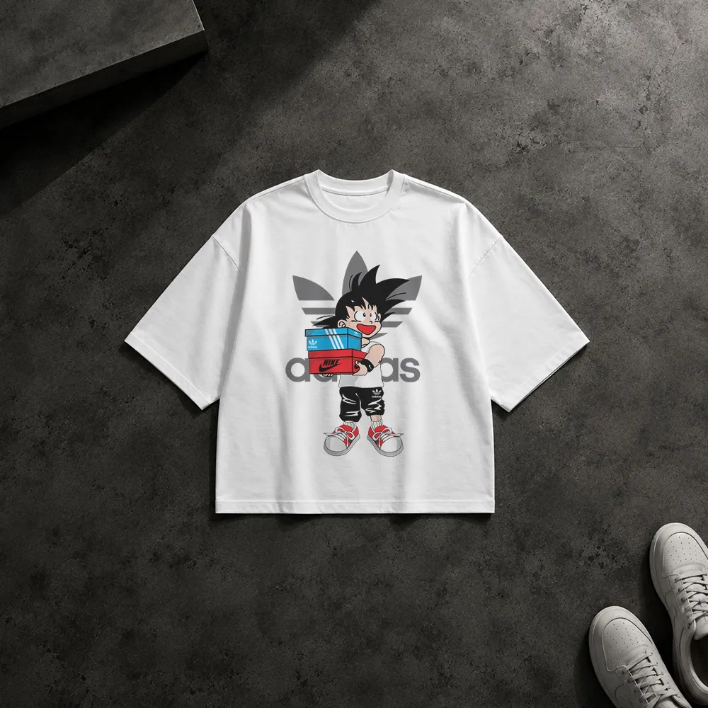 تیشرت باکسی دراگون بال طرح گوکو کودک و آدیداس (Goku)