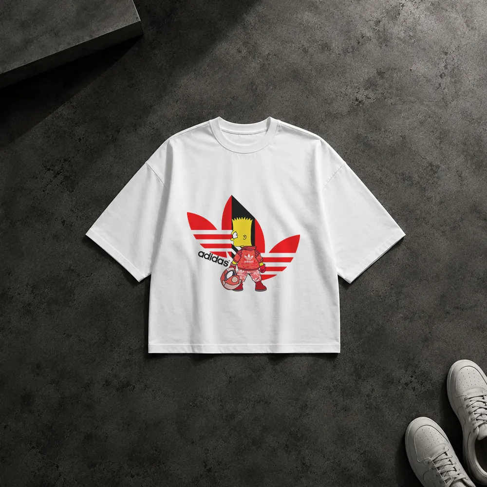 تیشرت باکسی سیمپسون‌ها طرح بارت و آدیداس (Bart Simpson)