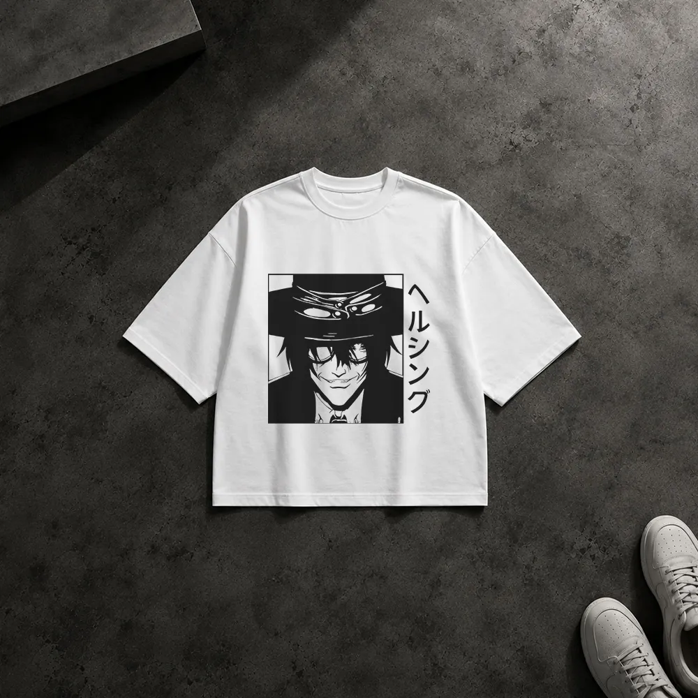 تیشرت باکسی انیمه هلسینگ طرح آلوکارد (Hellsing Alucard)