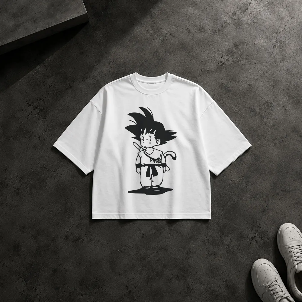 تیشرت باکسی انیمه دراگون بال طرح گوکوی کودک (Kid Goku)