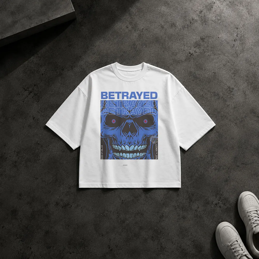 تیشرت باکسی جمجمه دارک طرح Betrayed