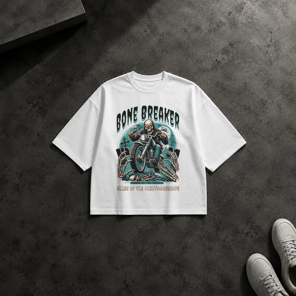 تیشرت باکسی جمجمه طرح موتورسوار (Bone Breaker)