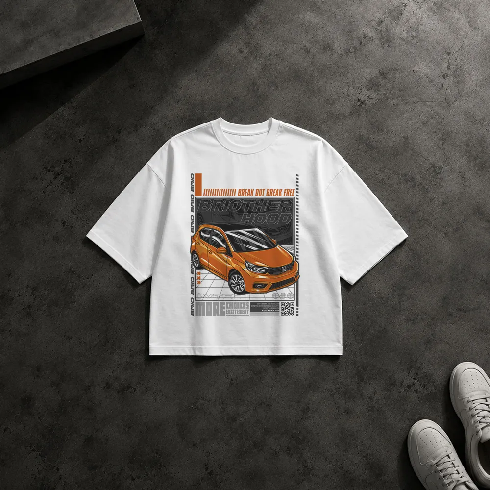 تیشرت باکسی هوندا طرح Brio Brotherhood