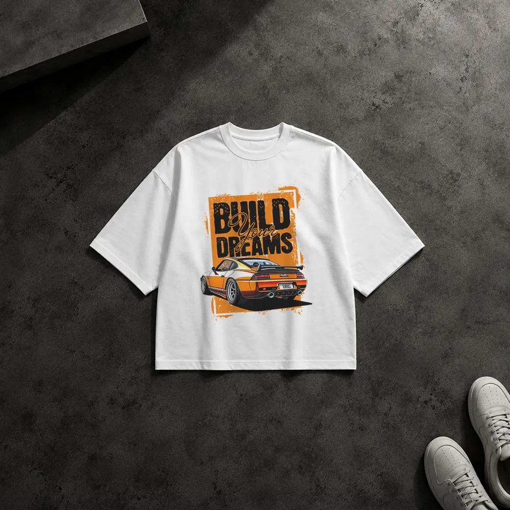 تیشرت باکسی پورشه طرح Build Your Dreams