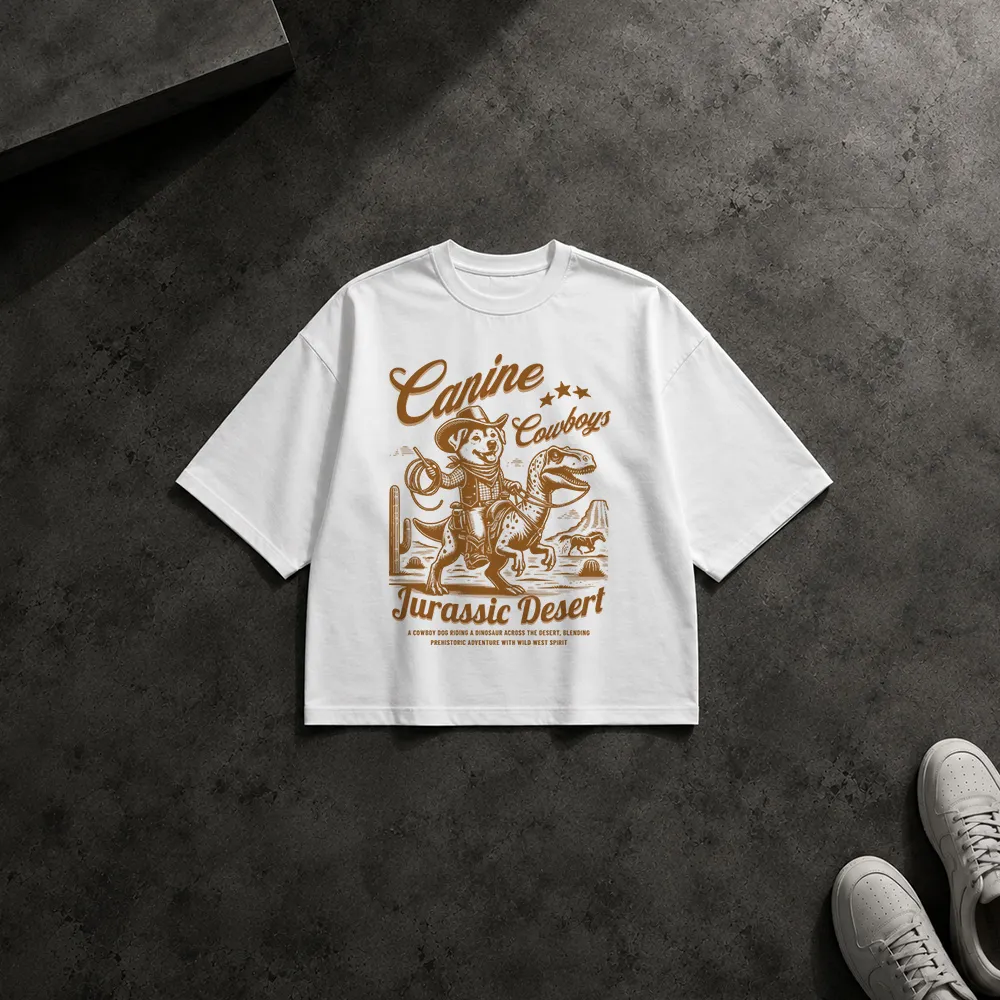تیشرت باکسی طرح سگ کابوی Canine Cowboys