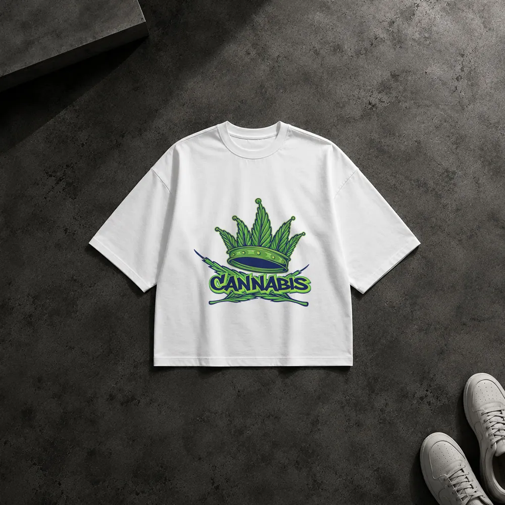 تیشرت باکسی طرح لوگو شاهدانه Cannabis