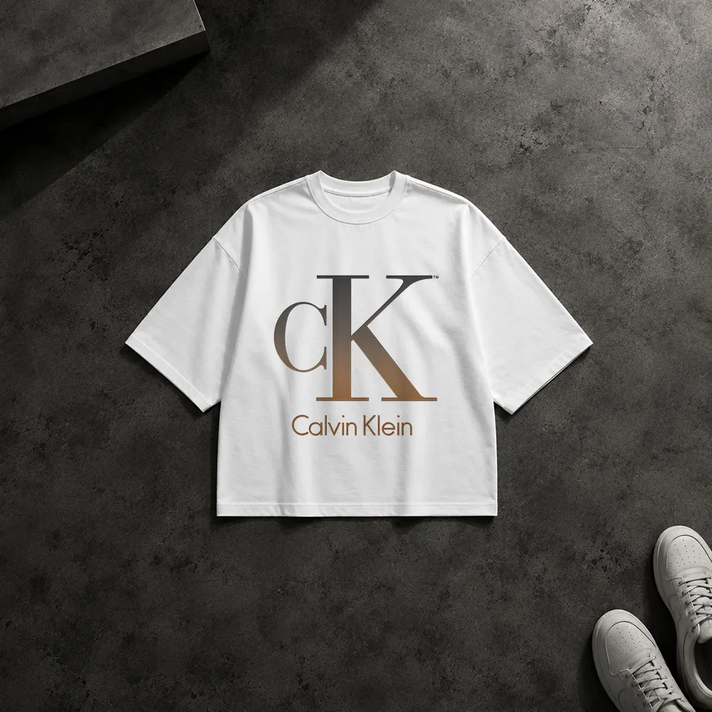 تیشرت باکسی طرح لوگوی طلایی CK Calvin Klein