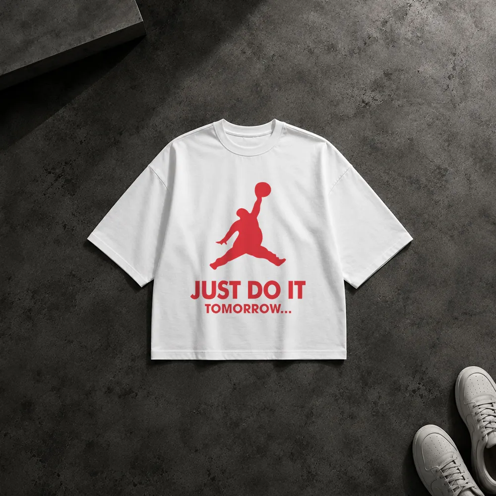 تیشرت باکسی بسکتبال طرح جامپمن Just Do It Tomorrow
