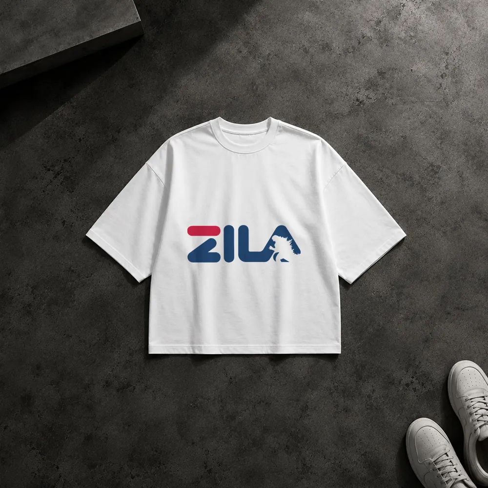 تیشرت باکسی طرح لوگو طنز Zila