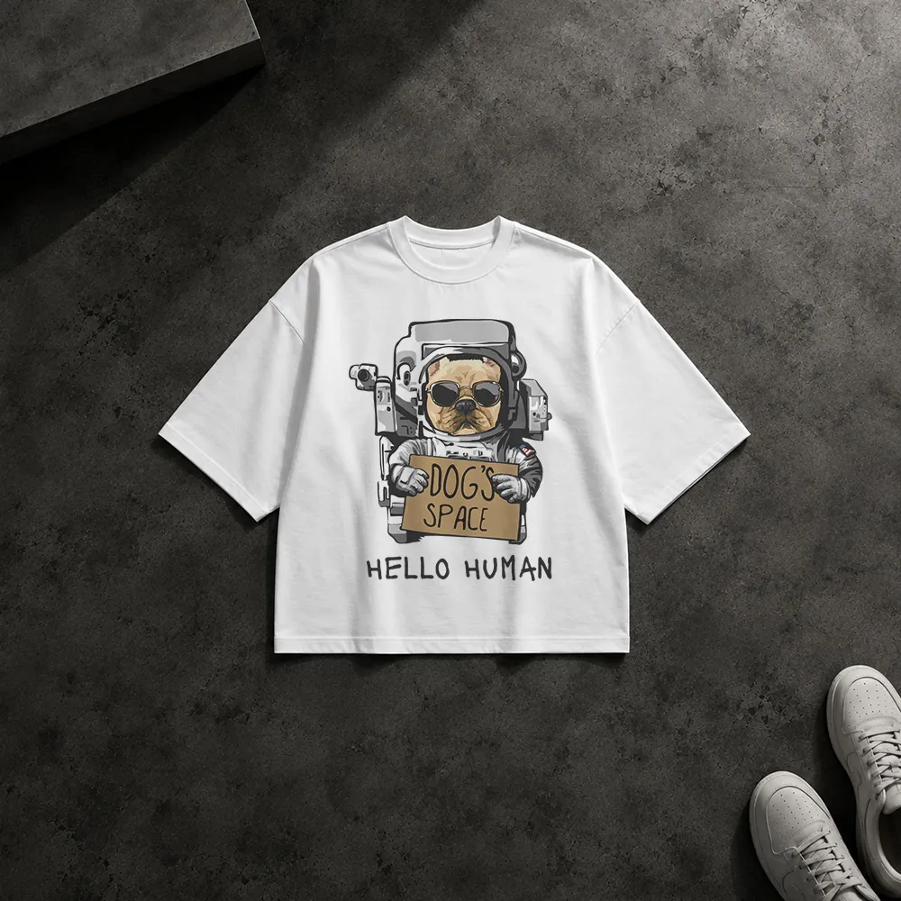 تیشرت باکسی سگ طرح فضانورد (Dog's Space)