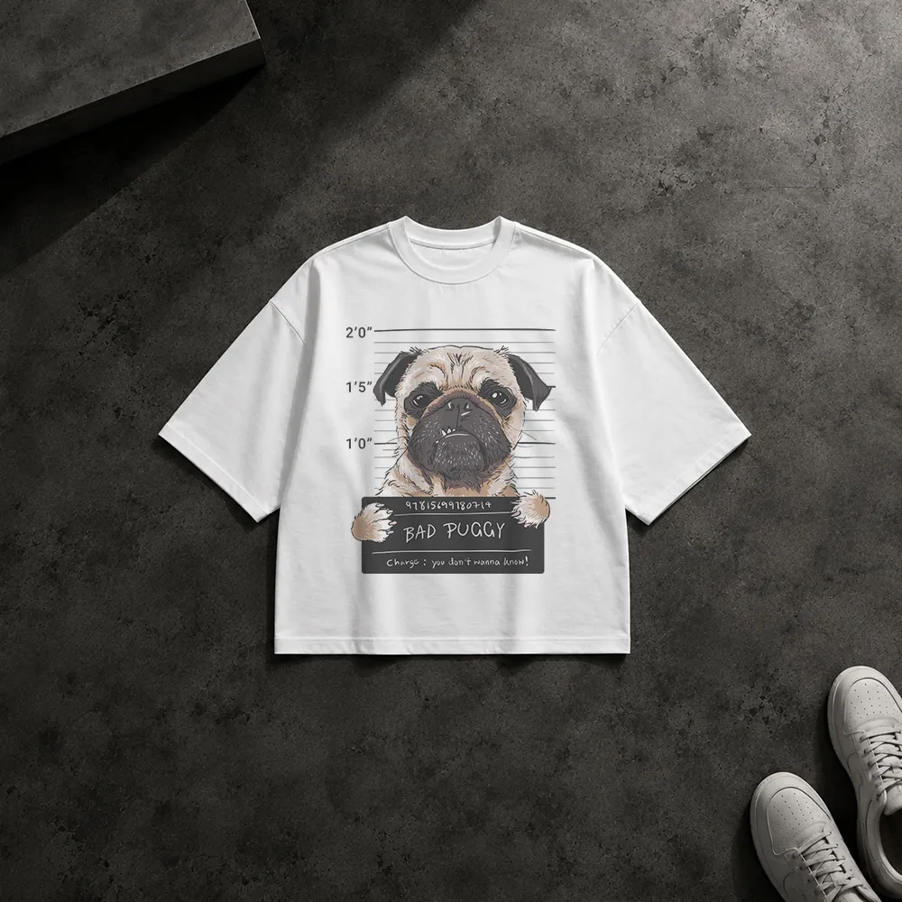 تیشرت باکسی سگ طرح بازداشت (Bad Puggy)