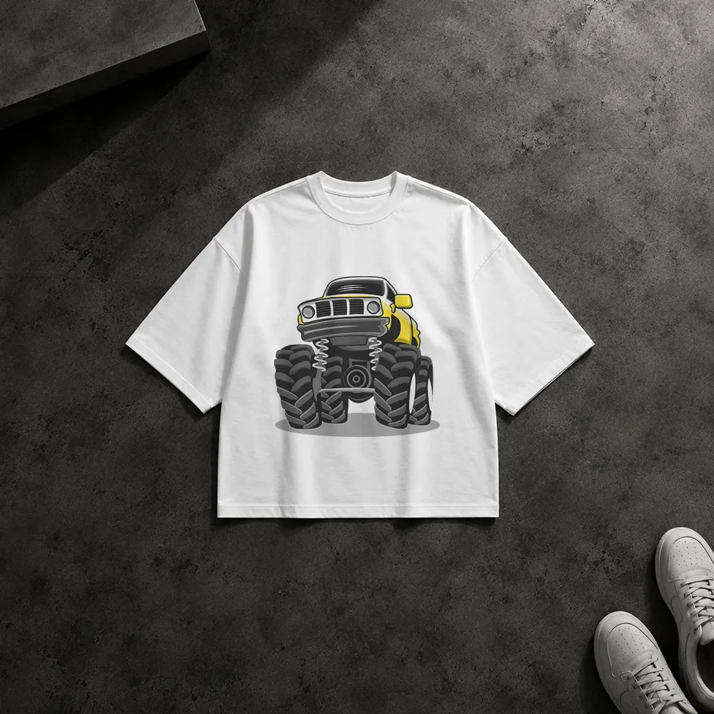 تیشرت باکسی جیپ طرح چرخ بزرگ (Monster Truck)