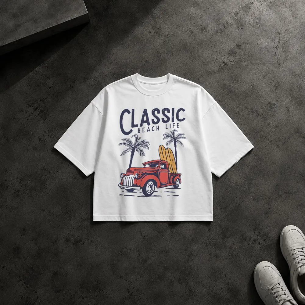 تیشرت باکسی وانت کلاسیک طرح Classic Beach Life