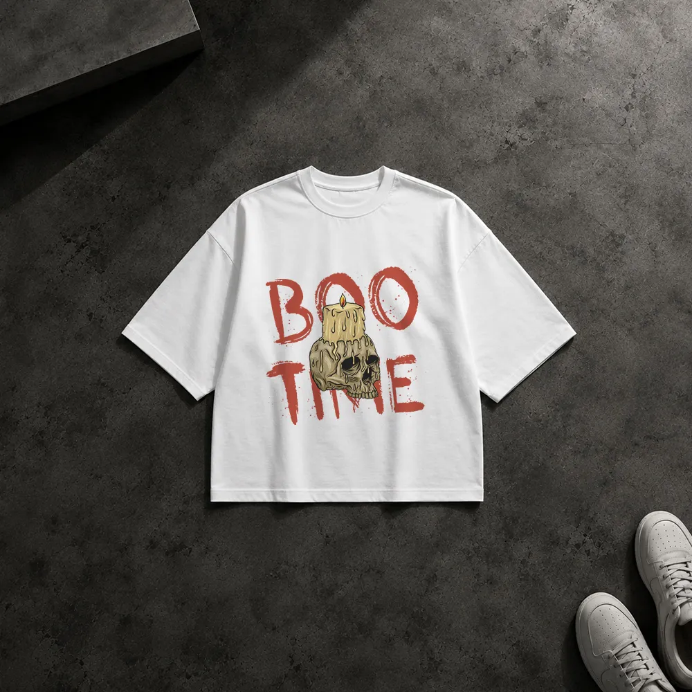 تیشرت باکسی طرح جمجمه هالووین Boo Time