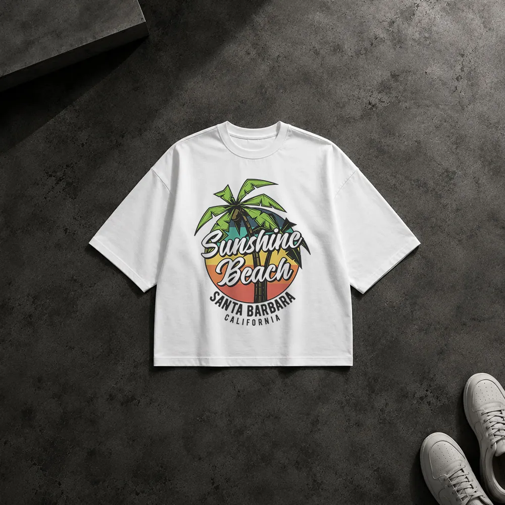 تیشرت باکسی طرح ساحلی Sunshine Beach Santa Barbara