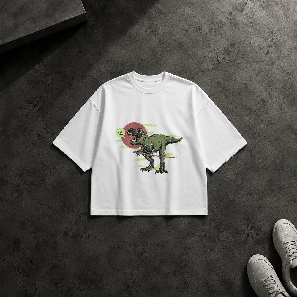 تیشرت باکسی دایناسور طرح تی‌رکس (T-Rex)