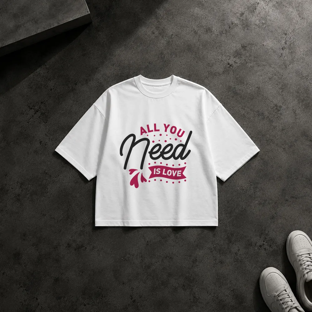 تیشرت باکسی طرح عاشقانه All You Need Is Love
