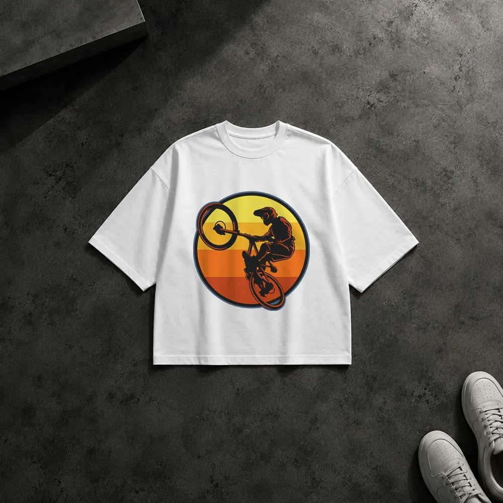 تیشرت باکسی دوچرخه BMX طرح غروب