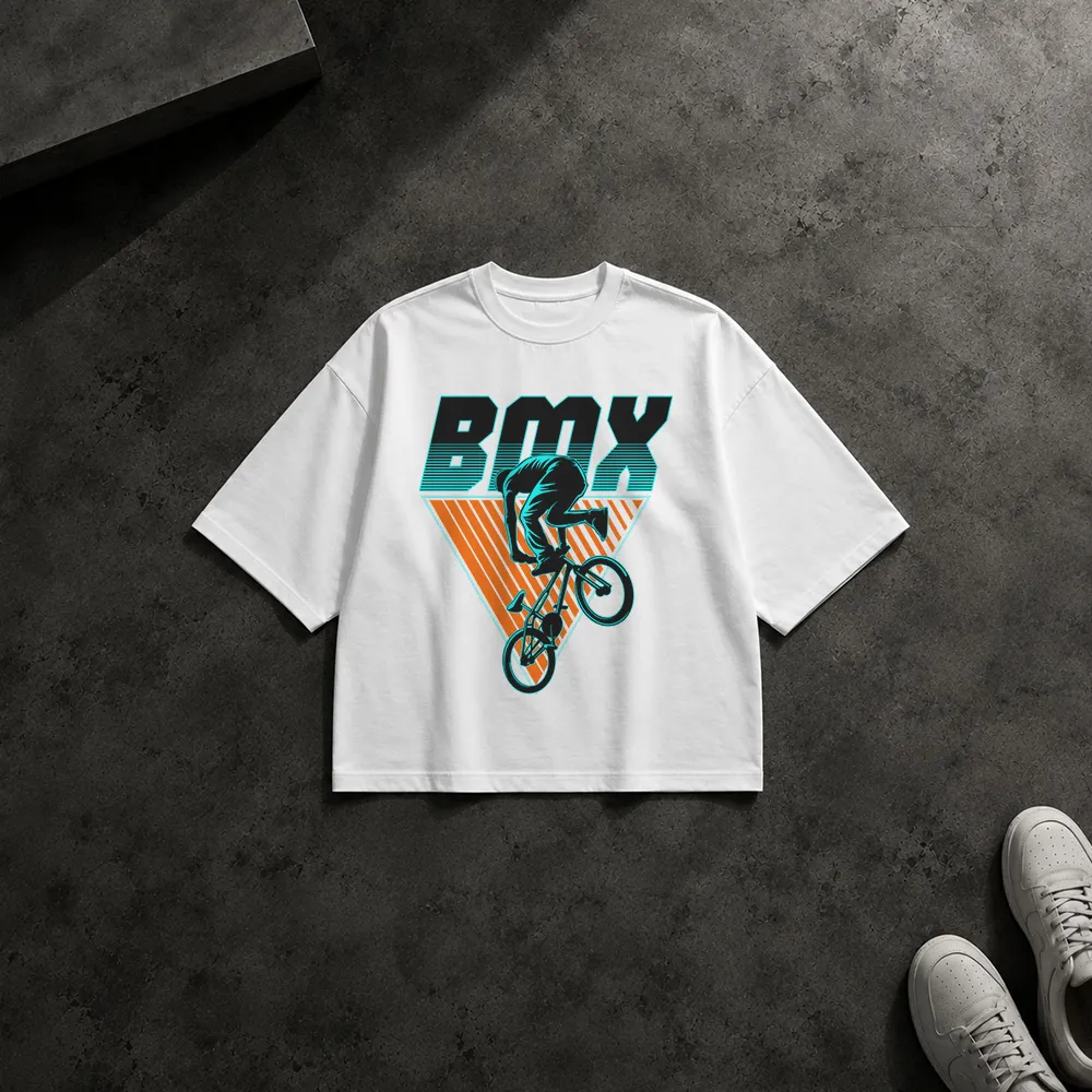 تیشرت باکسی دوچرخه BMX طرح پرش