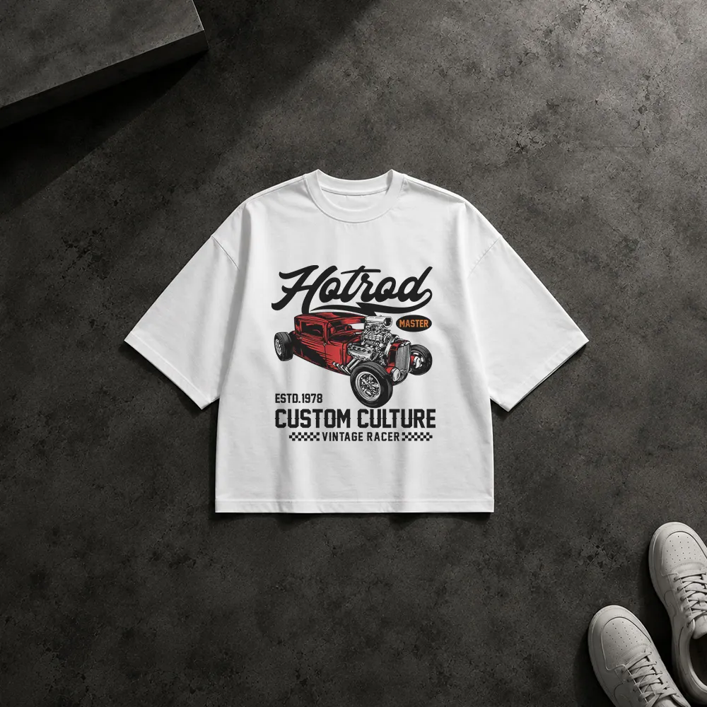 تیشرت باکسی ماشین کلاسیک طرح Hotrod Master