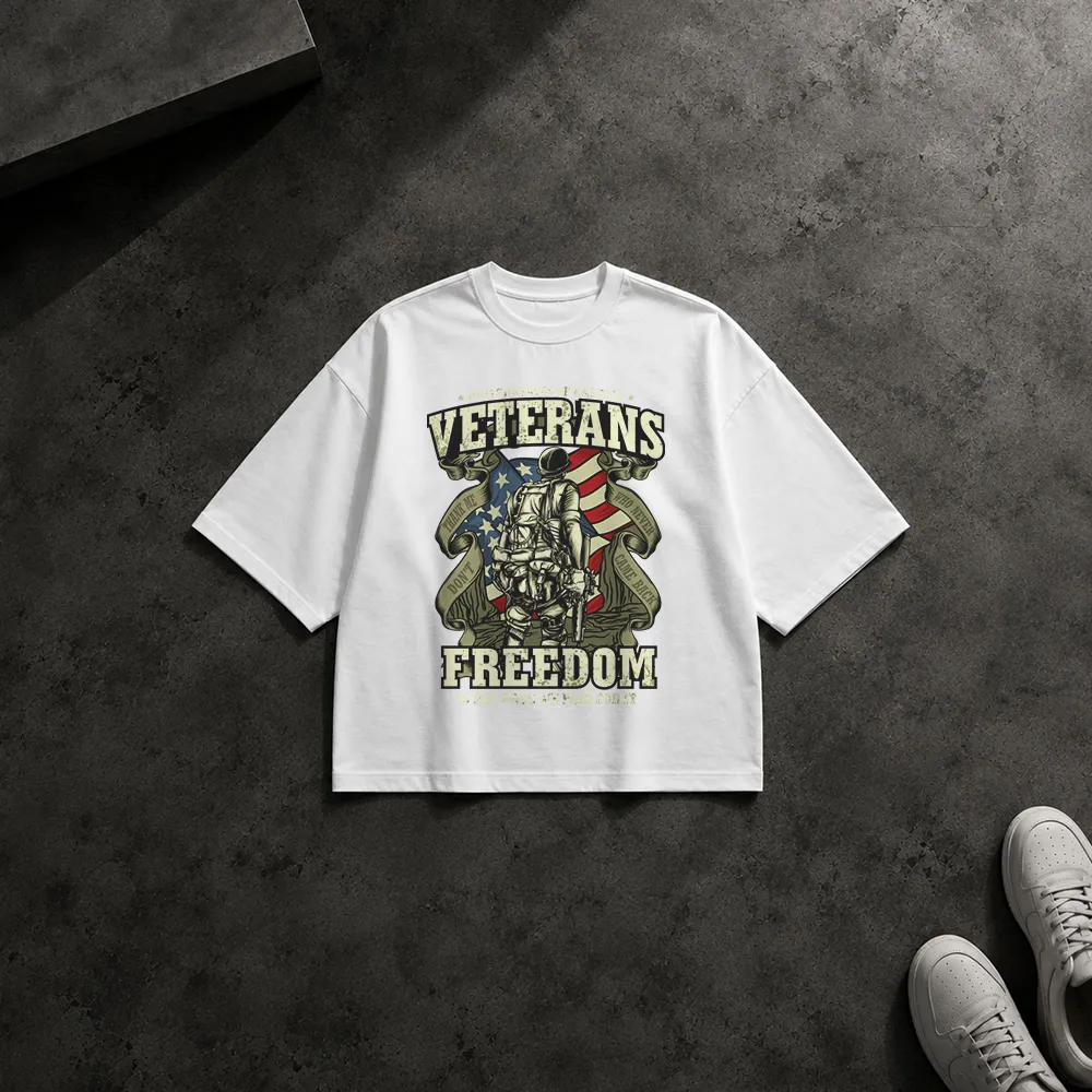 تیشرت باکسی نظامی طرح Veterans Freedom