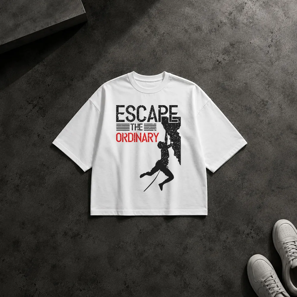 تیشرت باکسی صخره‌نوردی طرح Escape the Ordinary