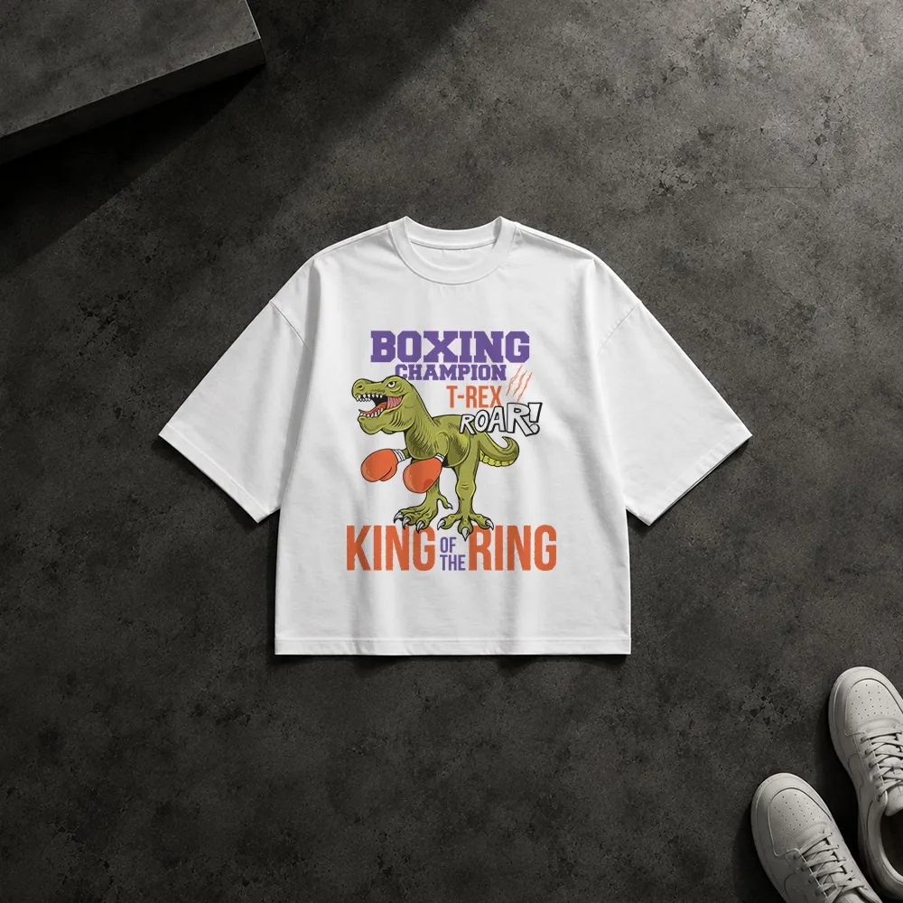 تیشرت باکسی دایناسور طرح بوکس King of the Ring