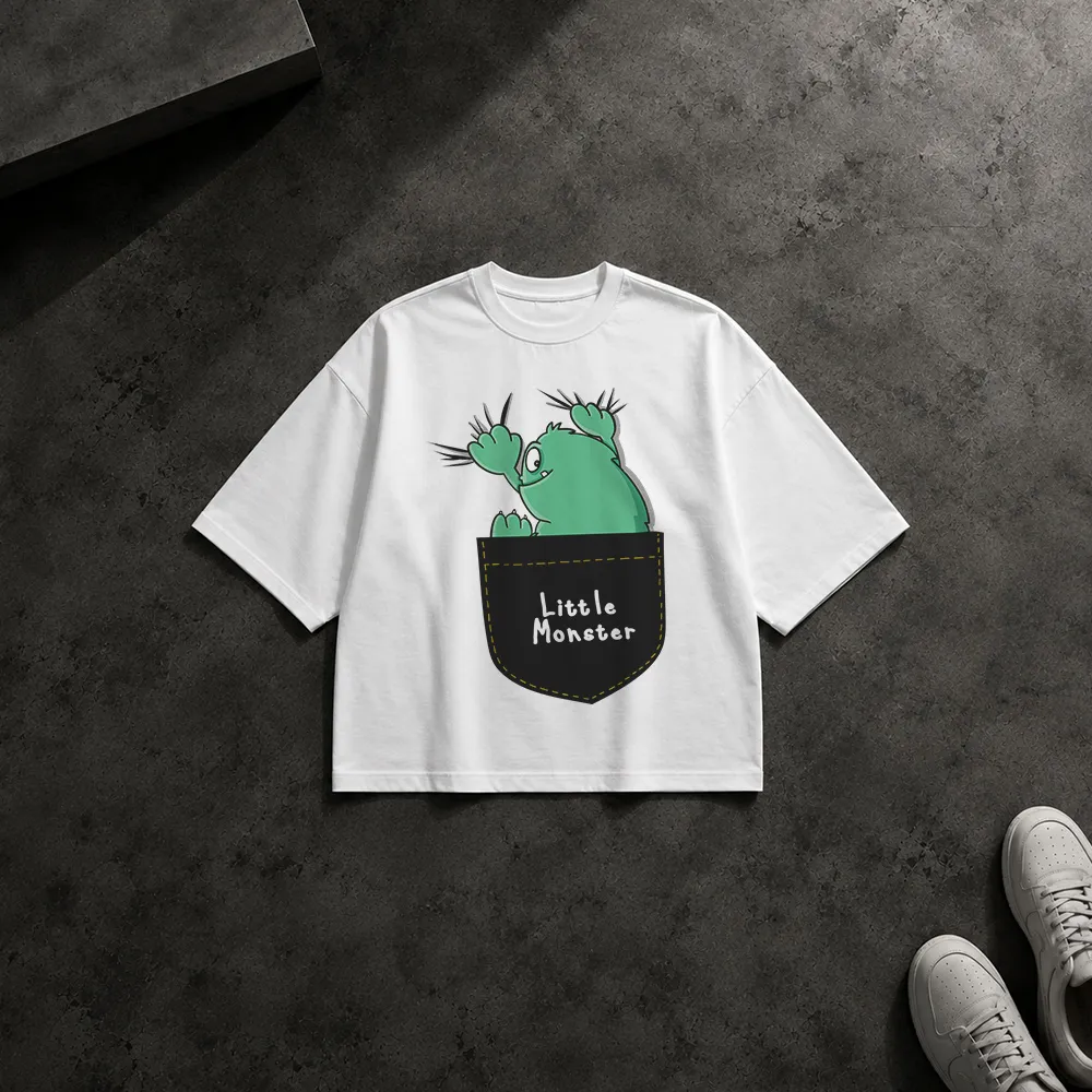 تیشرت باکسی هیولا طرح جیب Little Monster