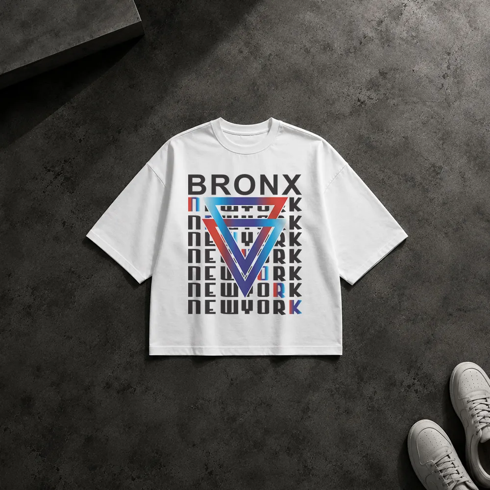 تیشرت باکسی نیویورک طرح هندسی Bronx کد 15697
