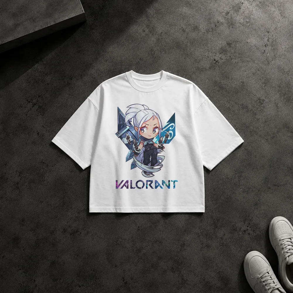 تیشرت باکسی بازی ولورانت طرح جت چیبی (Valorant Jett)