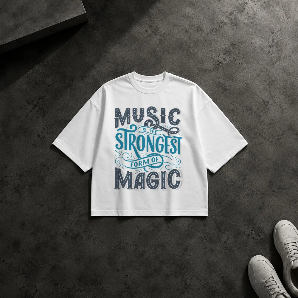 تیشرت باکسی موسیقی طرح Music Is the Strongest Form of Magic