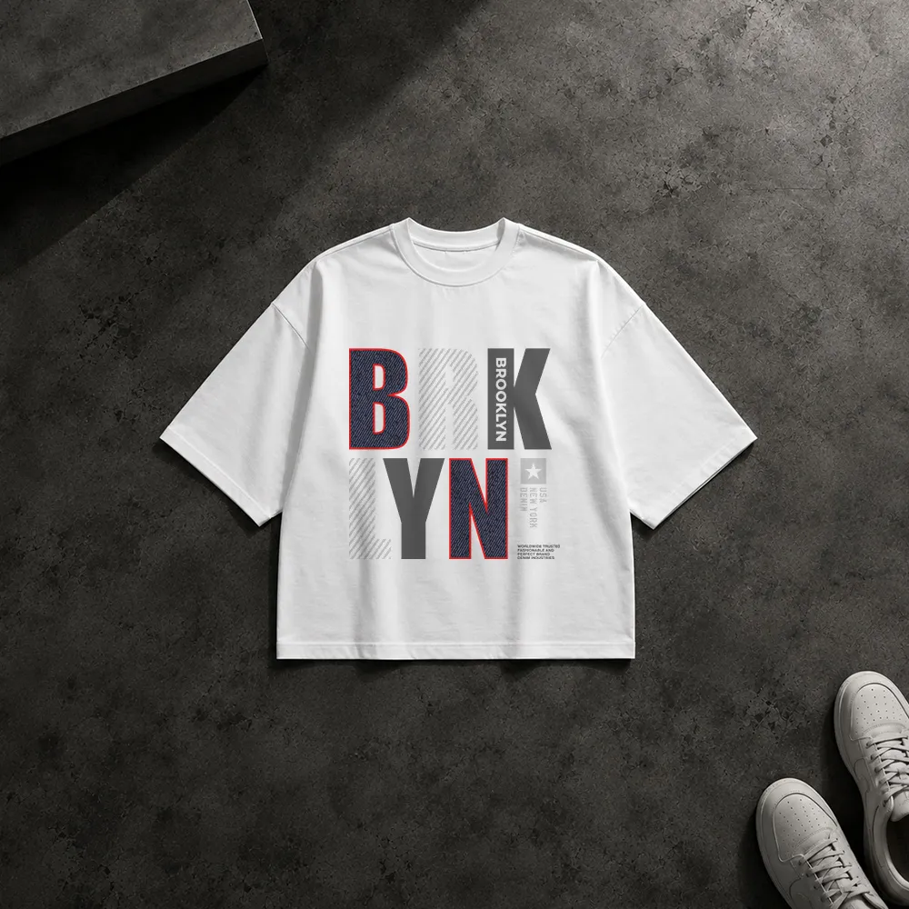 تیشرت باکسی طرح تایپوگرافی BKLYN Brooklyn