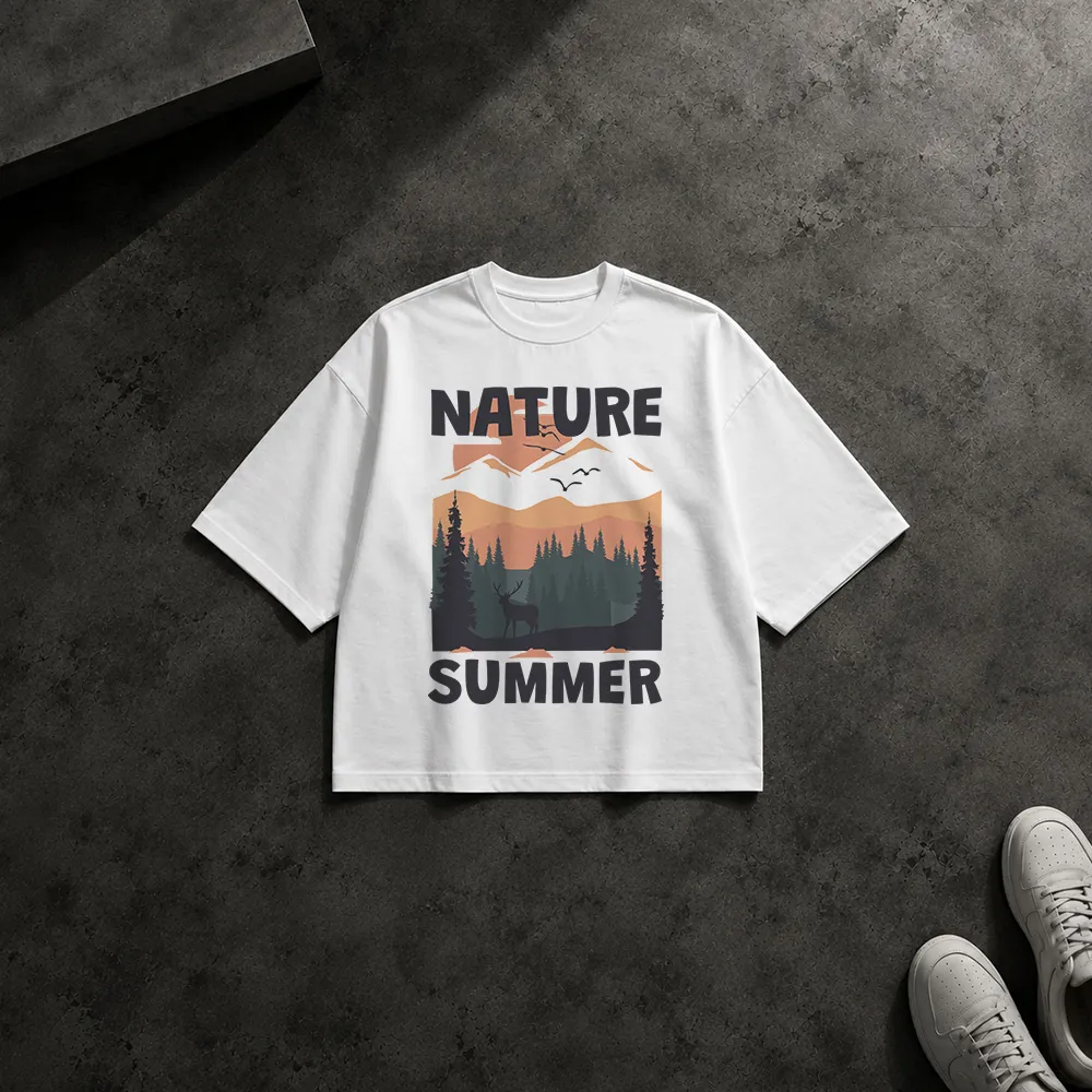 تیشرت باکسی طرح طبیعت Nature Summer