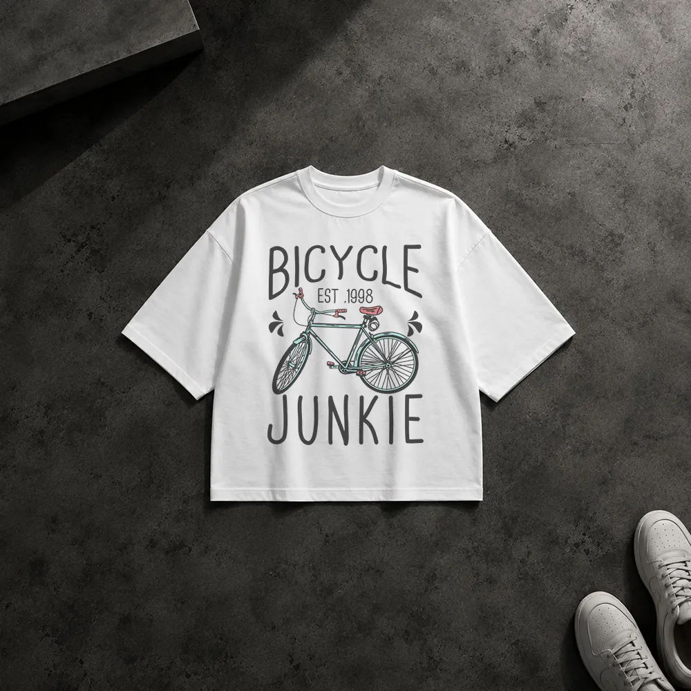 تیشرت باکسی طرح دوچرخه Bicycle Junkie