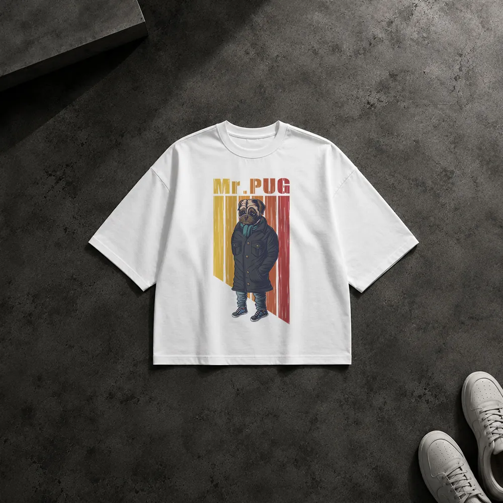 تیشرت باکسی سگ طرح پاگ کت‌وشلوار Mr. Pug