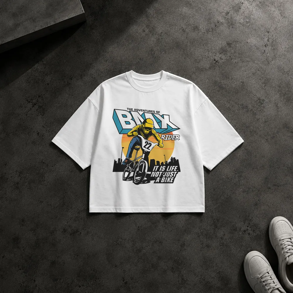 تیشرت باکسی دوچرخه طرح BMX Rider It Is Life