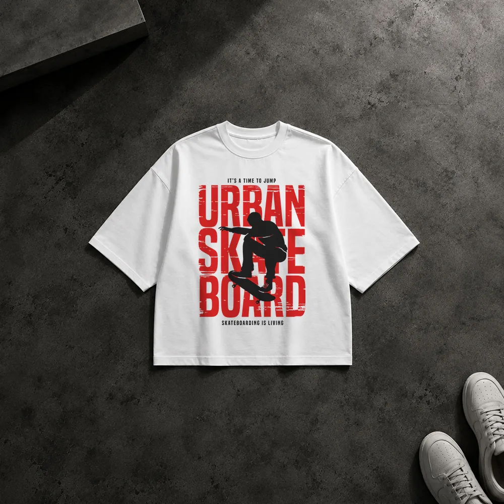 تیشرت باکسی اسکیت‌برد طرح تایپوگرافی Urban Skateboard