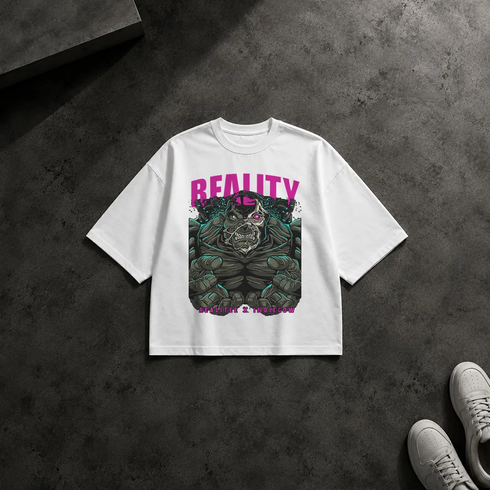 تیشرت باکسی هیولای گوریل طرح Reality