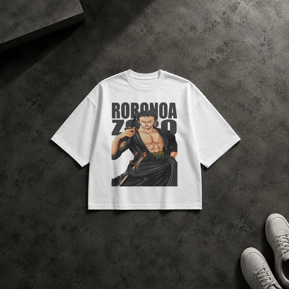 تیشرت باکسی انیمه وان پیس طرح رورونوا زورو (Roronoa Zoro)