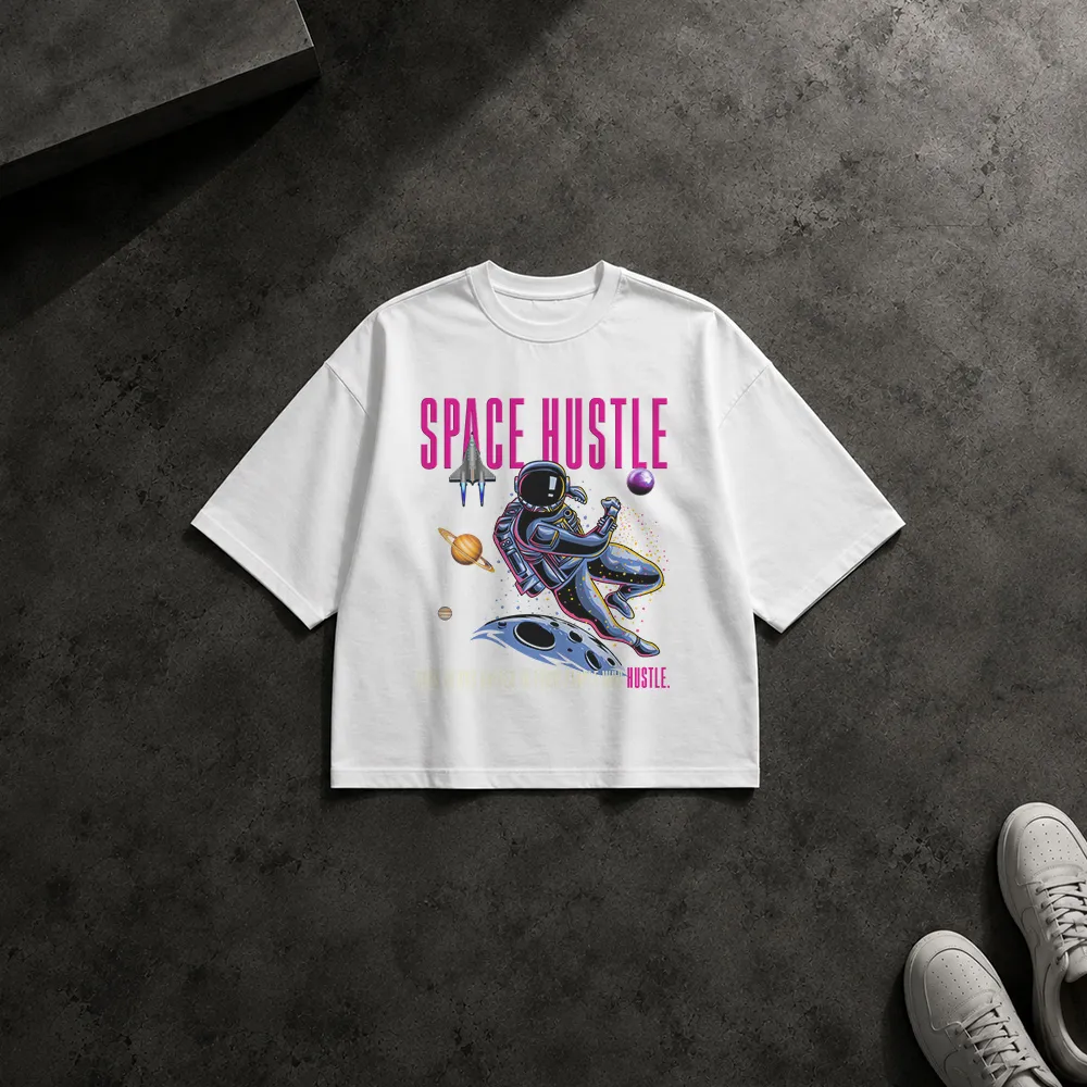 تیشرت باکسی فضانورد طرح تلاش فضایی (Space Hustle)