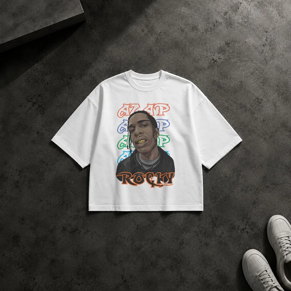 تیشرت باکسی طرح پرتره ای‌سپ راکی (ASAP Rocky)