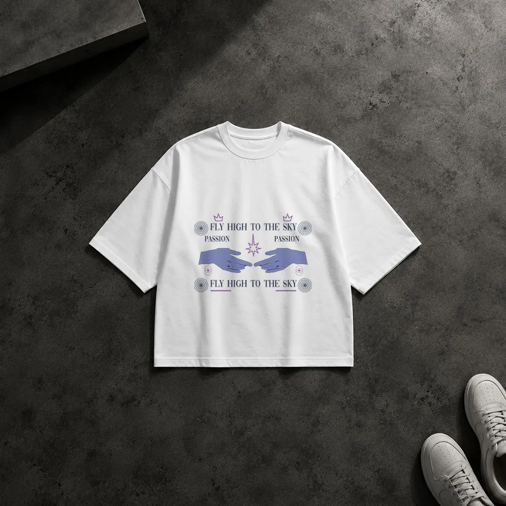 تیشرت باکسی طرح Fly High To The Sky