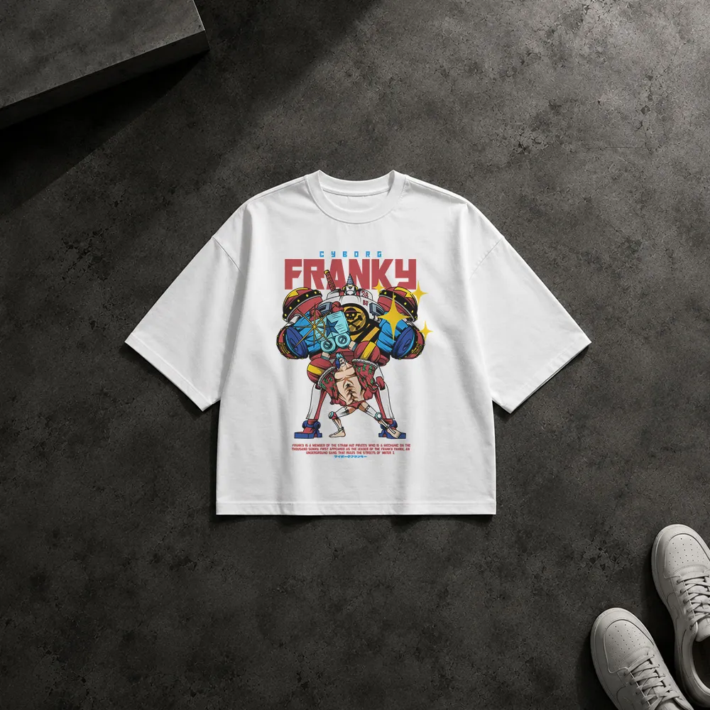تیشرت باکسی انیمه وان پیس طرح فرانکی (Franky) کد 18806