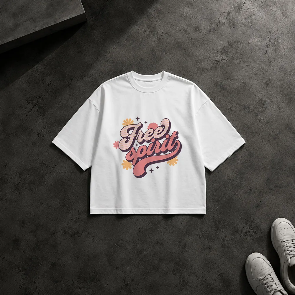 تیشرت باکسی نوشته Free Spirit