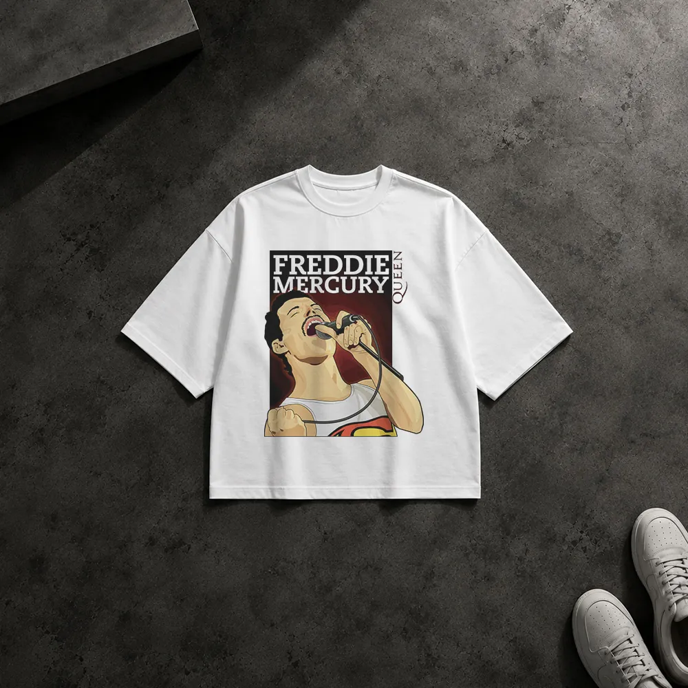 تیشرت باکسی فردی مرکوری طرح پرتره (Freddie Mercury)