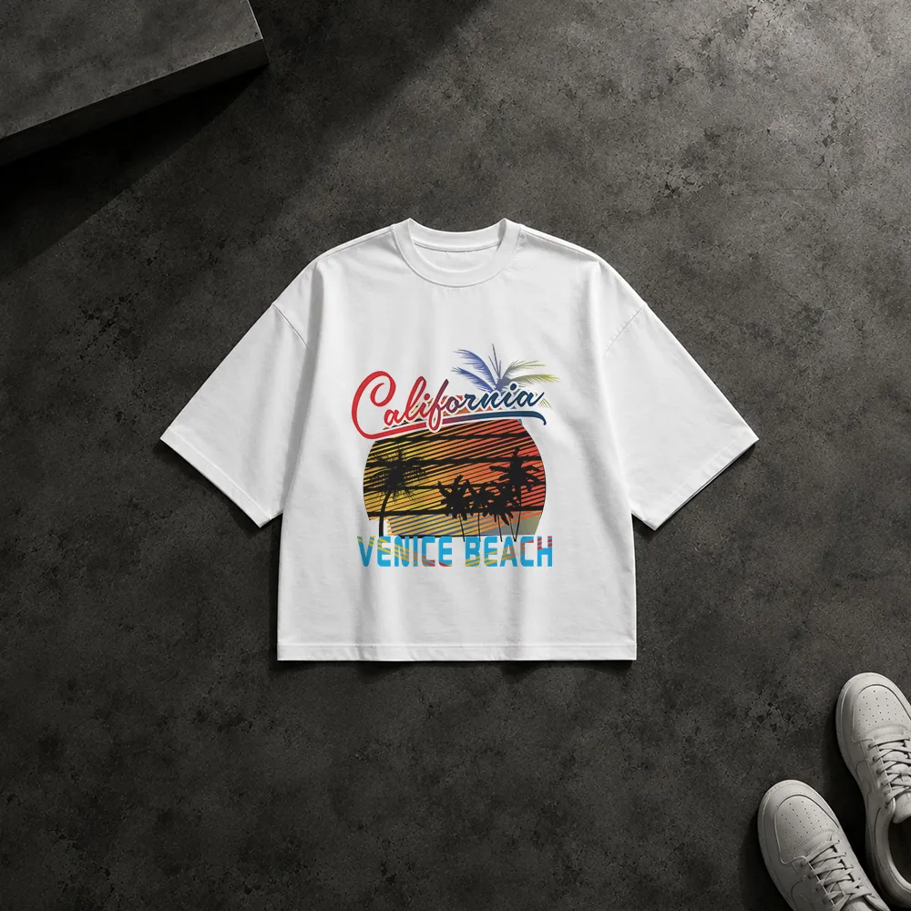 تیشرت باکسی طرح غروب کالیفرنیا Venice Beach