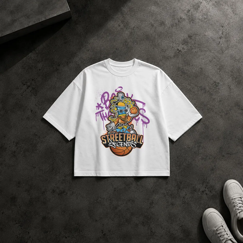 تیشرت باکسی اسپری گرافیتی بسکتبالیست طرح Streetball Legends