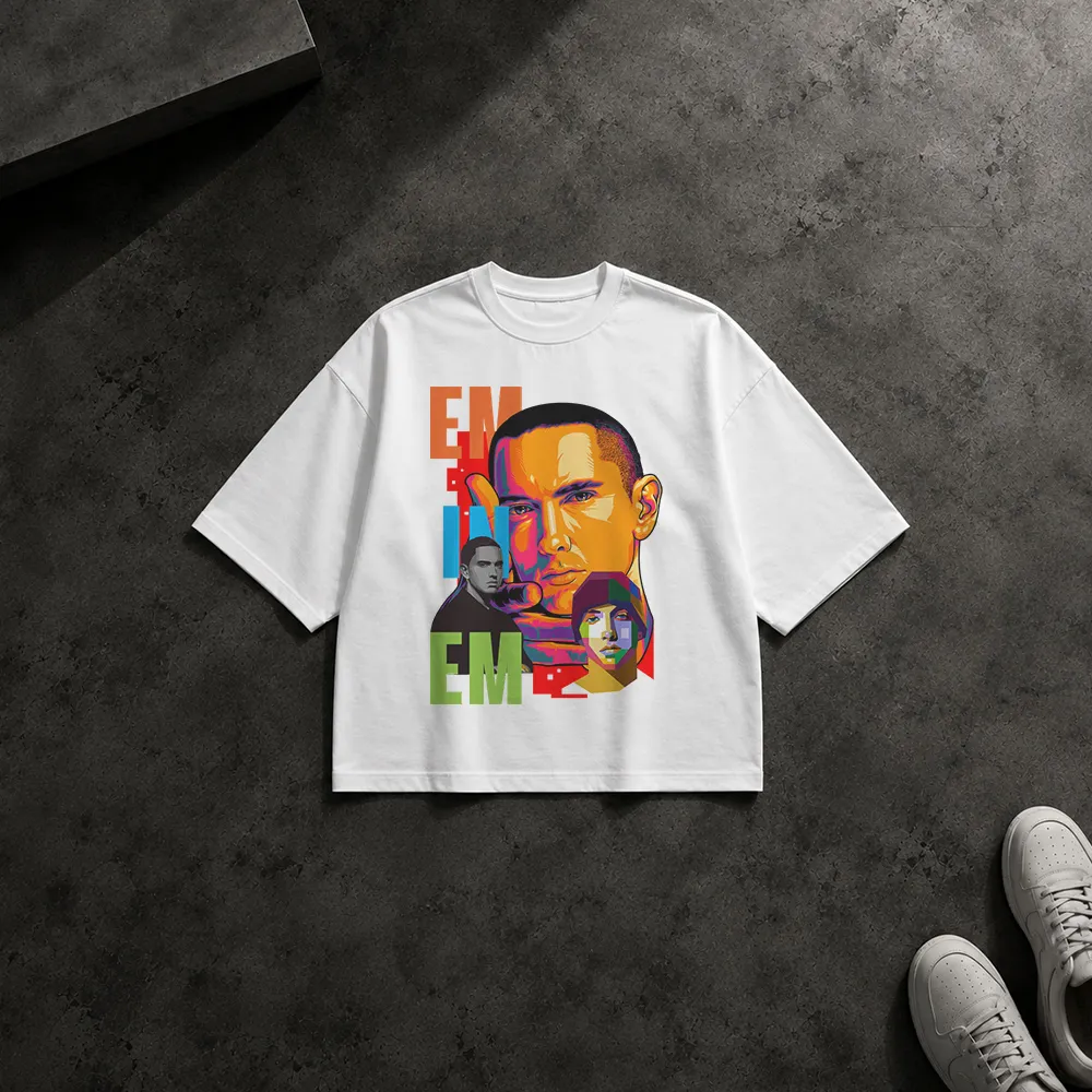 تیشرت باکسی امینم طرح کلاژ پرتره (Eminem)