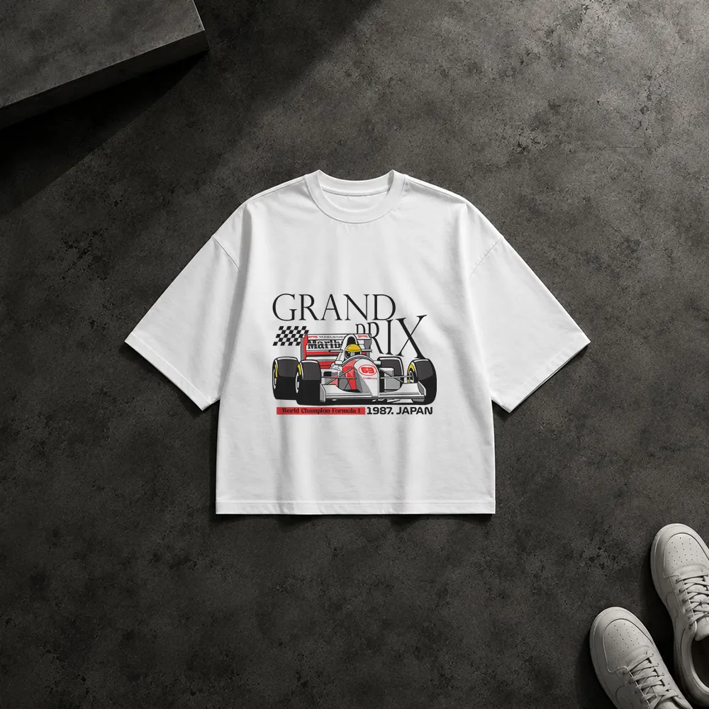 تیشرت باکسی فرمول یک طرح گرندپری ژاپن ۱۹۸۷ (Ayrton Senna)