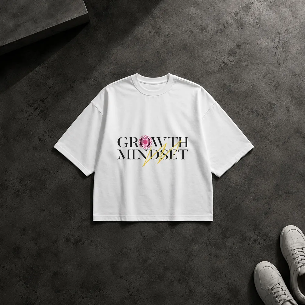 تیشرت باکسی تایپوگرافی Growth Mindset